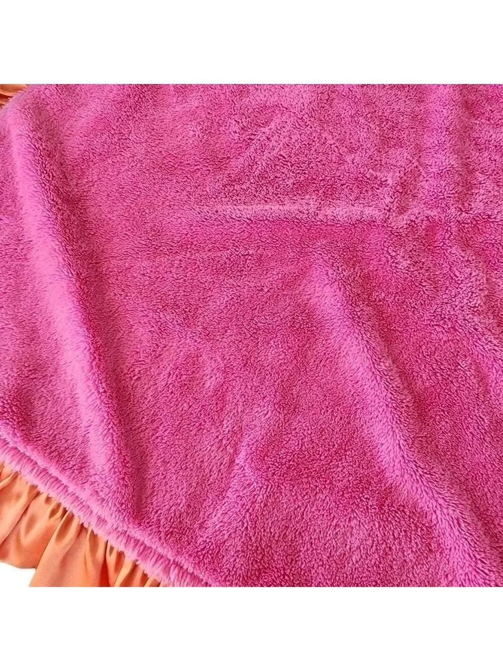 Razzle baby satin / plush Minky wooby security baby blanket floral pink & orange